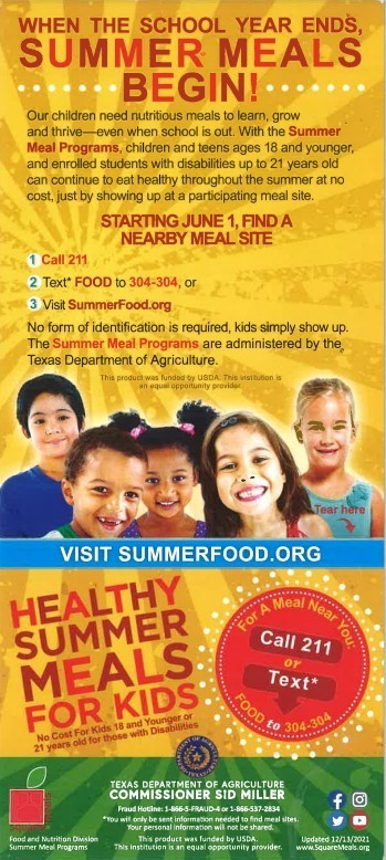 Summer Meals Brochure