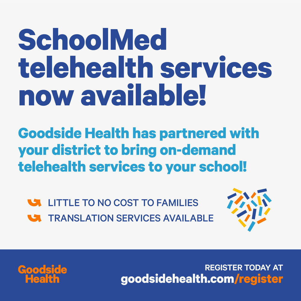 Flyer for Goodside Health Telehealth Services